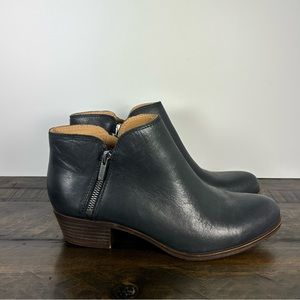 Lucky Brand - LP Burklee Black Leather Ankle Boots - Women’s 10